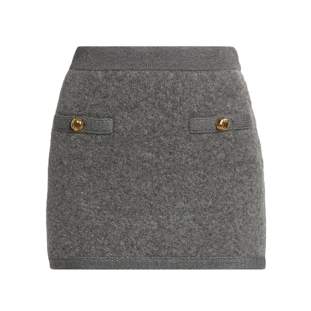Ronny Kobo Knit Slate Grey Dalya Mini Skirt Size Large NWT